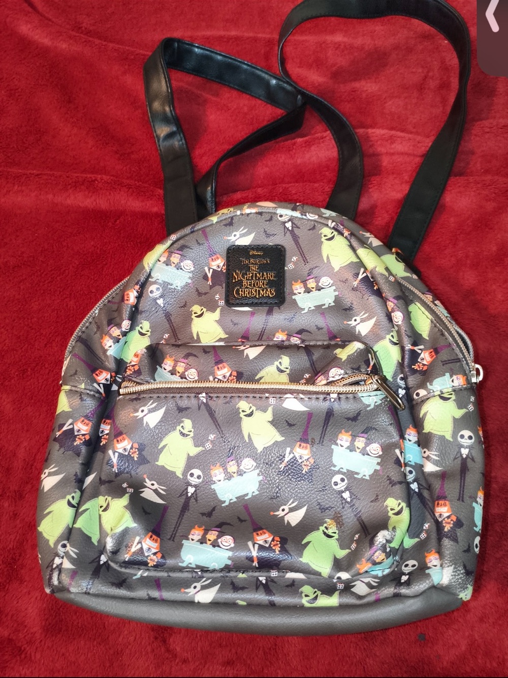 Loungefly The Nightmare Before Christmas Mini Backpack - Gray with Green Accents